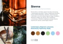 Nuty zapachowe Sienna: nuty ziemne, zioła, ciepłe drewno. Zapach naturalny i kojący.