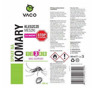 VACO Rodzinny Spray na komary, kleszcze i meszki 100 ml